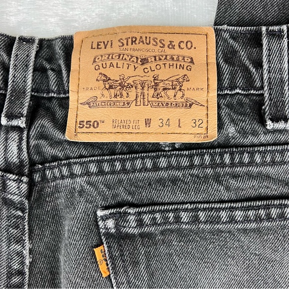 Vintage 90s Levi’s 550 Orange Tab Relaxed Fit Tapered Leg Denim Jeans Mens 34x32 - Picture 3 of 6